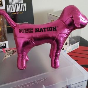 Pink Nation plush dog